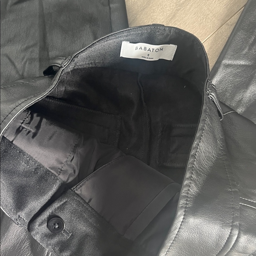 Babaton Aritzia Shiny Black Pants - Picture 5 of 9